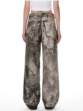 Load image into Gallery viewer, Tie-Dye Asymmetric Print Denim Jeans
