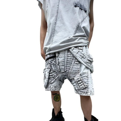 Three-Dimensional Ribbed Pocket Shorts-Modern Baby Las Vegas