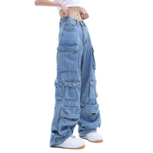 Load image into Gallery viewer, Cargo Pockets Denim Jeans
