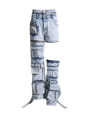 Interchangeable Zipper Pocket Denim Jeans-Modern Baby Las Vegas