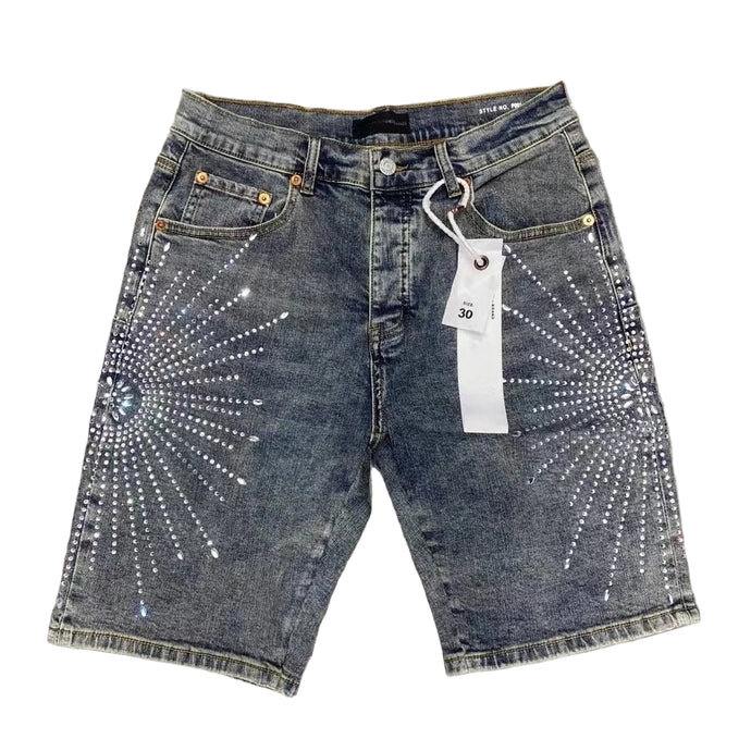 Starburst Crystal Denim Shorts-Modern Baby Las Vegas