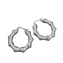 Load image into Gallery viewer, Chunky Bamboo Hoop Earrings
