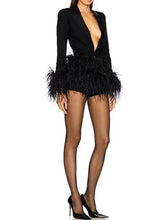 Load image into Gallery viewer, Deep V Feather Jumpsuit
