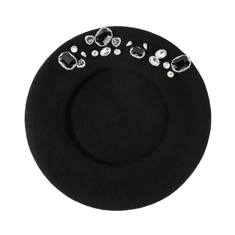 Rhinestone Beret Hat