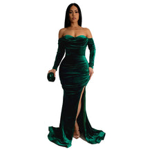 Load image into Gallery viewer, Ruched Sleeveless Velvet Dress
