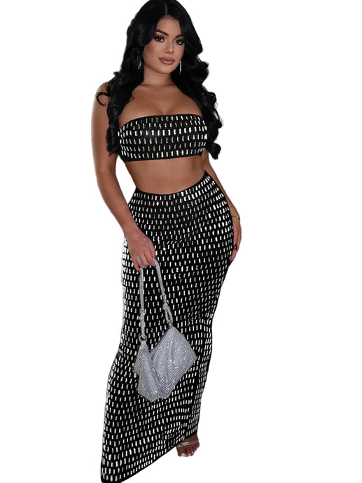 Rectangular Crystal Speckled Dress Set-Modern Baby Las Vegas