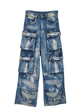 Load image into Gallery viewer, Blue Tie-Dye Denim Jeans
