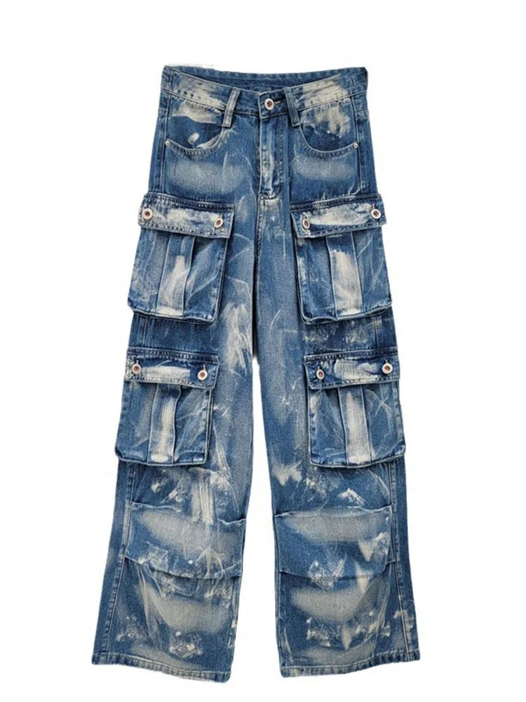 Blue Tie-Dye Denim Jeans