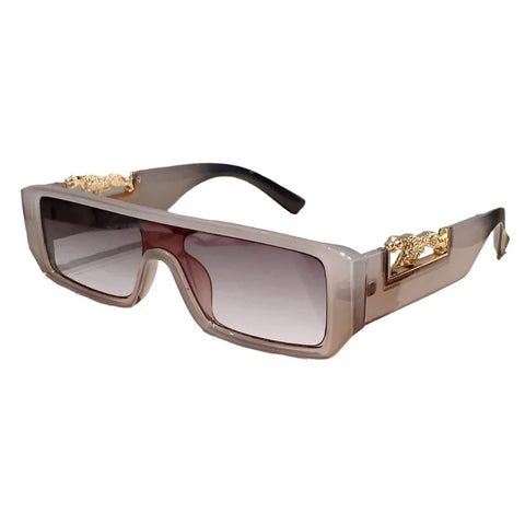 Luxury Rectangular Gold Accent Sunglasses-Modern Baby Las Vegas