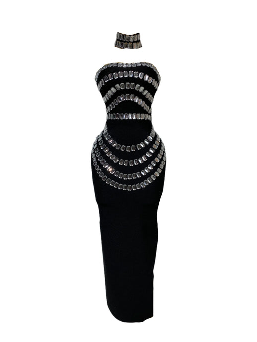 Large Crystal Lined Bodycon Dress-Modern Baby Las Vegas