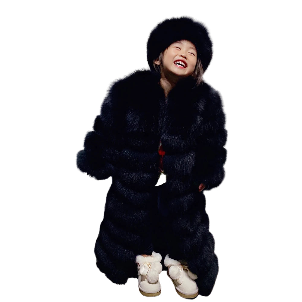 Long Ribbed Fur Coat