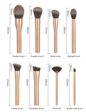 Load image into Gallery viewer, Gold Premium Aluminium Brush Set
