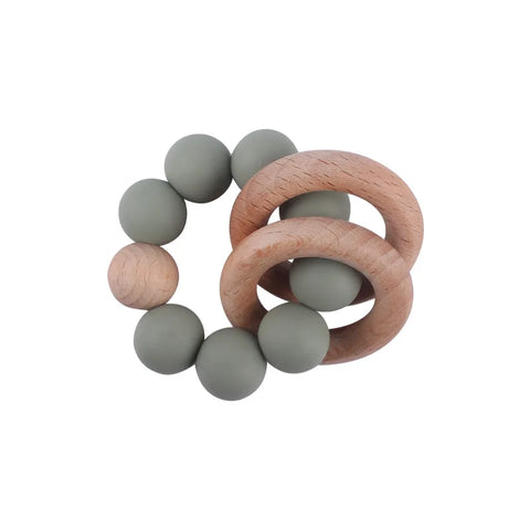 Round Wood Silicone Beaded Toy
