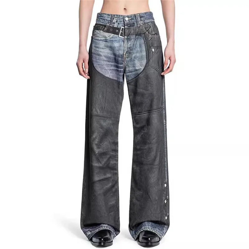 Digital Printed Western Denim Jeans