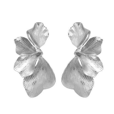 Metal Flower Earrings-Modern Baby Las Vegas
