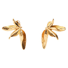 Load image into Gallery viewer, Textured Flower Leaf Earrings
