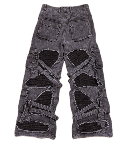 Distressed Hollow Out Bandage Denim Jeans-Modern Baby Las Vegas