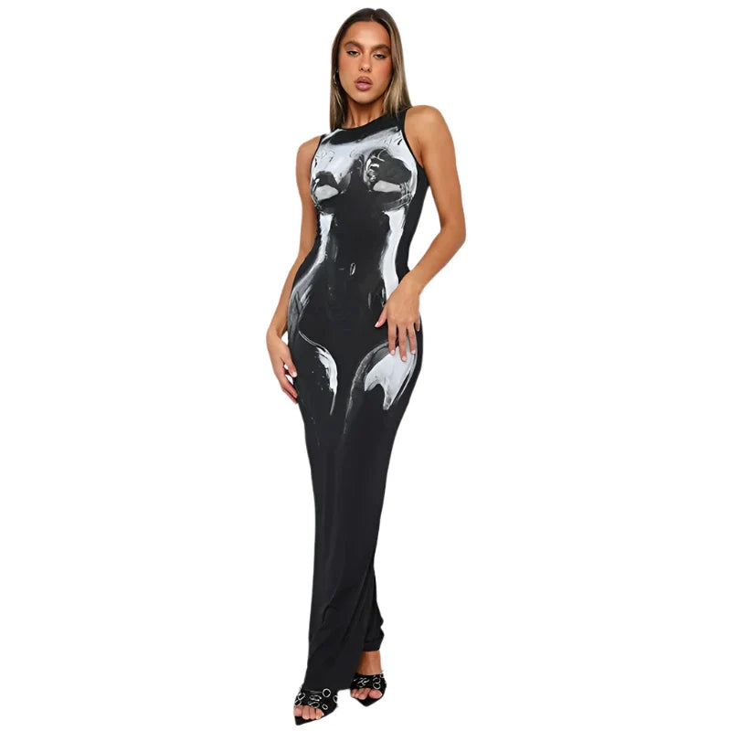 Y2K Long Figure Dress