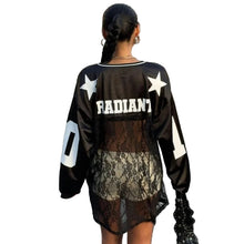 Load image into Gallery viewer, Lace Patch Number Sleeve Top-Modern Baby Las Vegas

