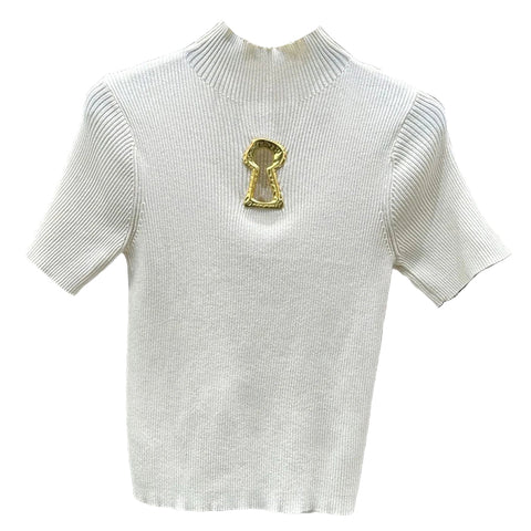 Gold Metal Keyhole Top