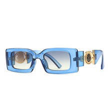 Load image into Gallery viewer, Square Frame Gold Accent Sunglasses
