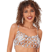 Load image into Gallery viewer, Metal Rhinestone Crop Top
