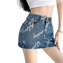 Load image into Gallery viewer, Graffiti Letter Denim Skirt Collection

