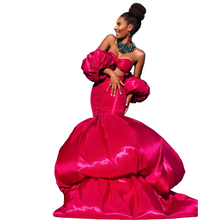 Load image into Gallery viewer, Off The Shoulder Puffer Mermaid Dress Set
