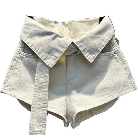 Folded Mini Denim Shorts
