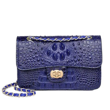 Load image into Gallery viewer, Crocodile  Chain Crossbody Handbag
