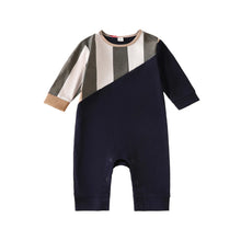 Load image into Gallery viewer, Patch Contrast Striped Romper
