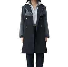 Load image into Gallery viewer, Denim Patch Trench Coat
