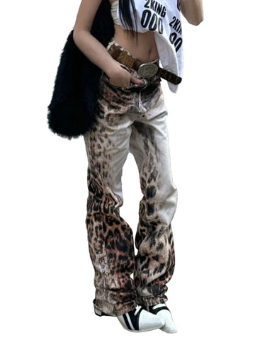 3D Print Faded Leopard Denim Jeans-Modern Baby Las Vegas