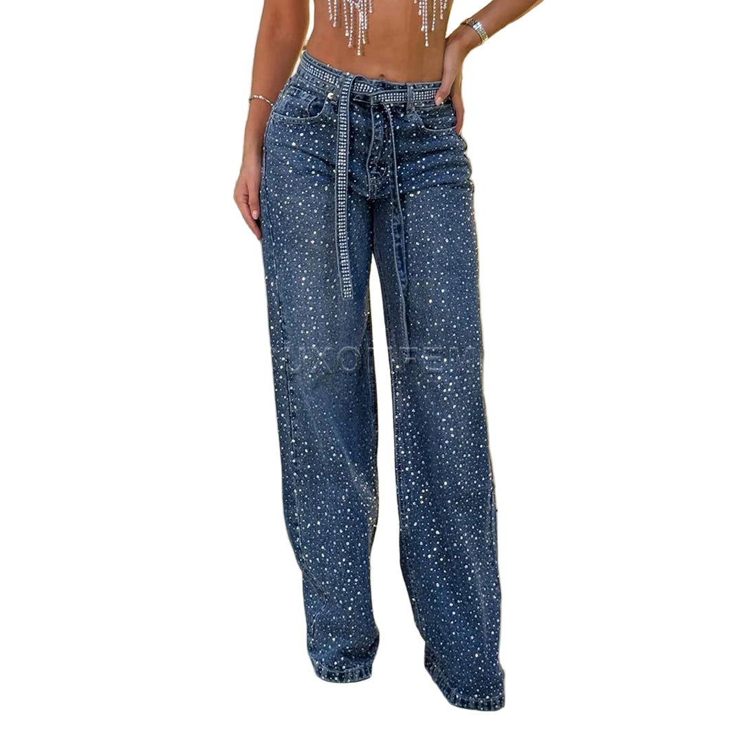 Crystal Speckled Denim Jeans