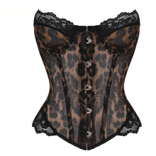 Load image into Gallery viewer, Leopard Print Lace Mesh Corset
