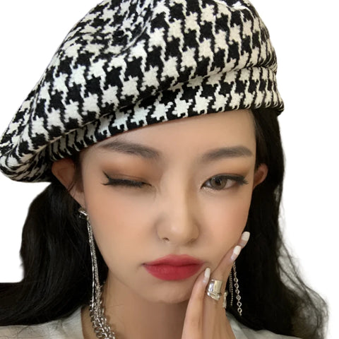 Houndstooth Beret Hat-Modern Baby Las Vegas