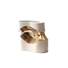 Load image into Gallery viewer, Curved Gold Waist Ceramic Vase
