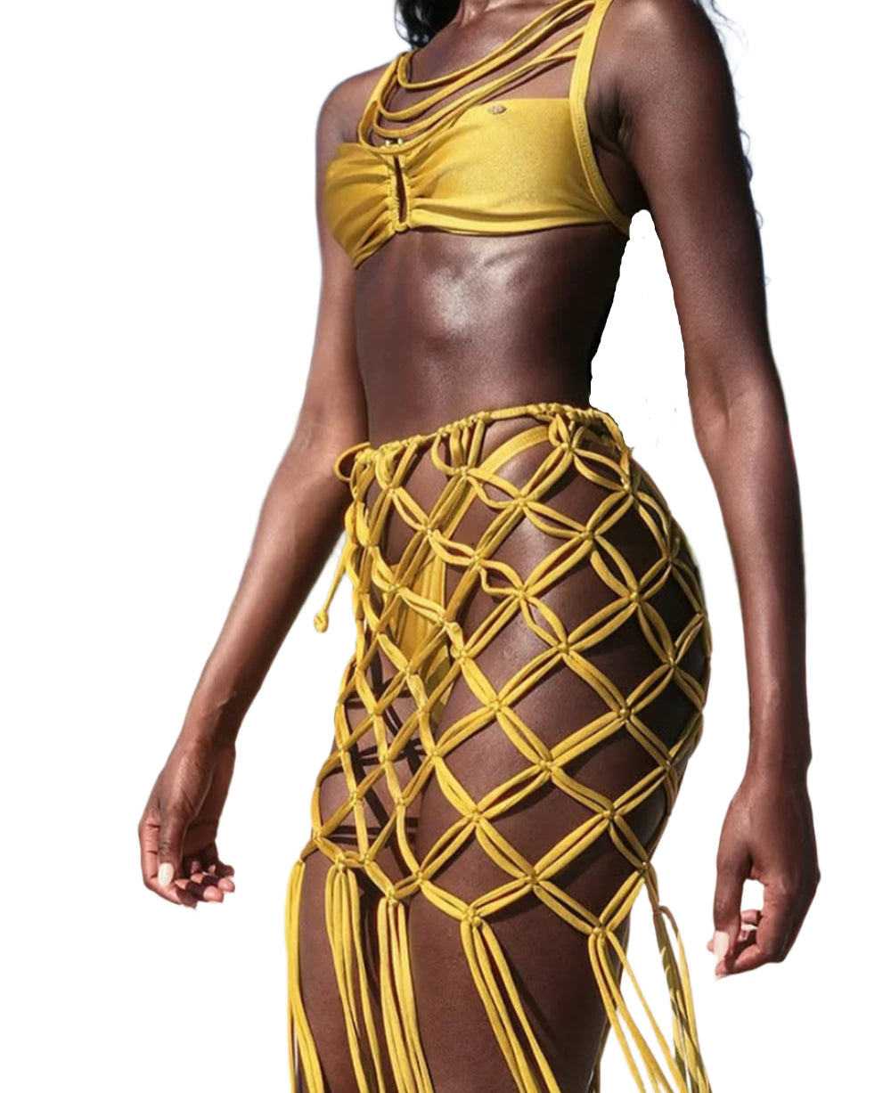 Hollow Out Net Bikini Set