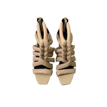 Load image into Gallery viewer, Leather Puffer Gladiator Sandals
