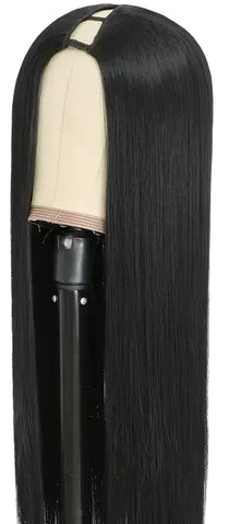 V Part Bone Straight Human Hair Wig
