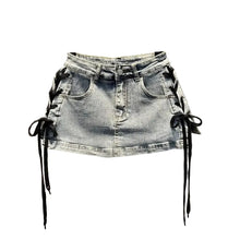 Load image into Gallery viewer, Lace Up Denim Skirt Collection
