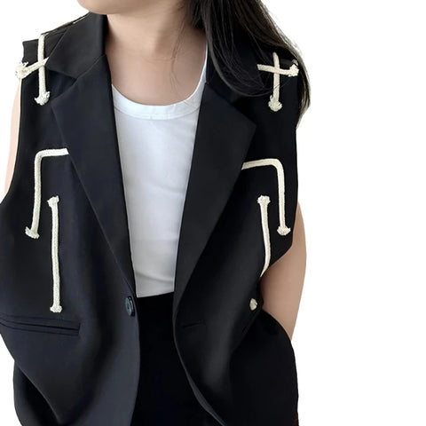 String Blazer Vest-Modern Baby Las Vegas