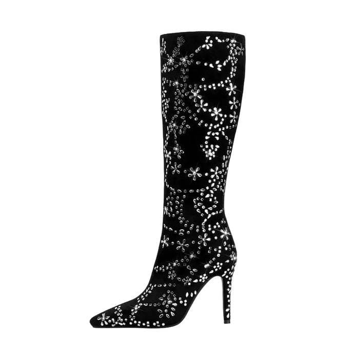 Luxury Floral Crystal Boots-Modern Baby Las Vegas