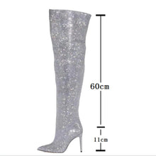 Load image into Gallery viewer, Over-The-Knee rhinestone Boots
