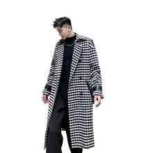 Load image into Gallery viewer, Long Patch Leather Checker Coat
