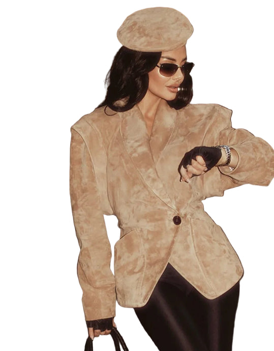 Cinched Waist Button Jacket-Modern Baby Las Vegas