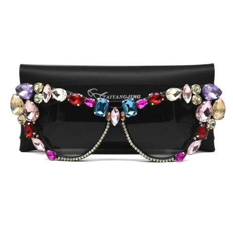 Oversized Crystal Cat Eye Sunglasses-Modern Baby Las Vegas
