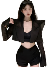 Load image into Gallery viewer, Mesh High-Shoulder Blazer Jacket
