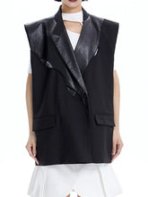 Load image into Gallery viewer, Patch Leather Blazer Vest
