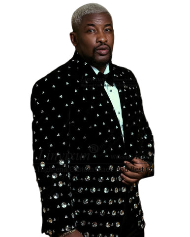 Luxury Beaded Crystal Velvet Suit-Modern Baby Las Vegas